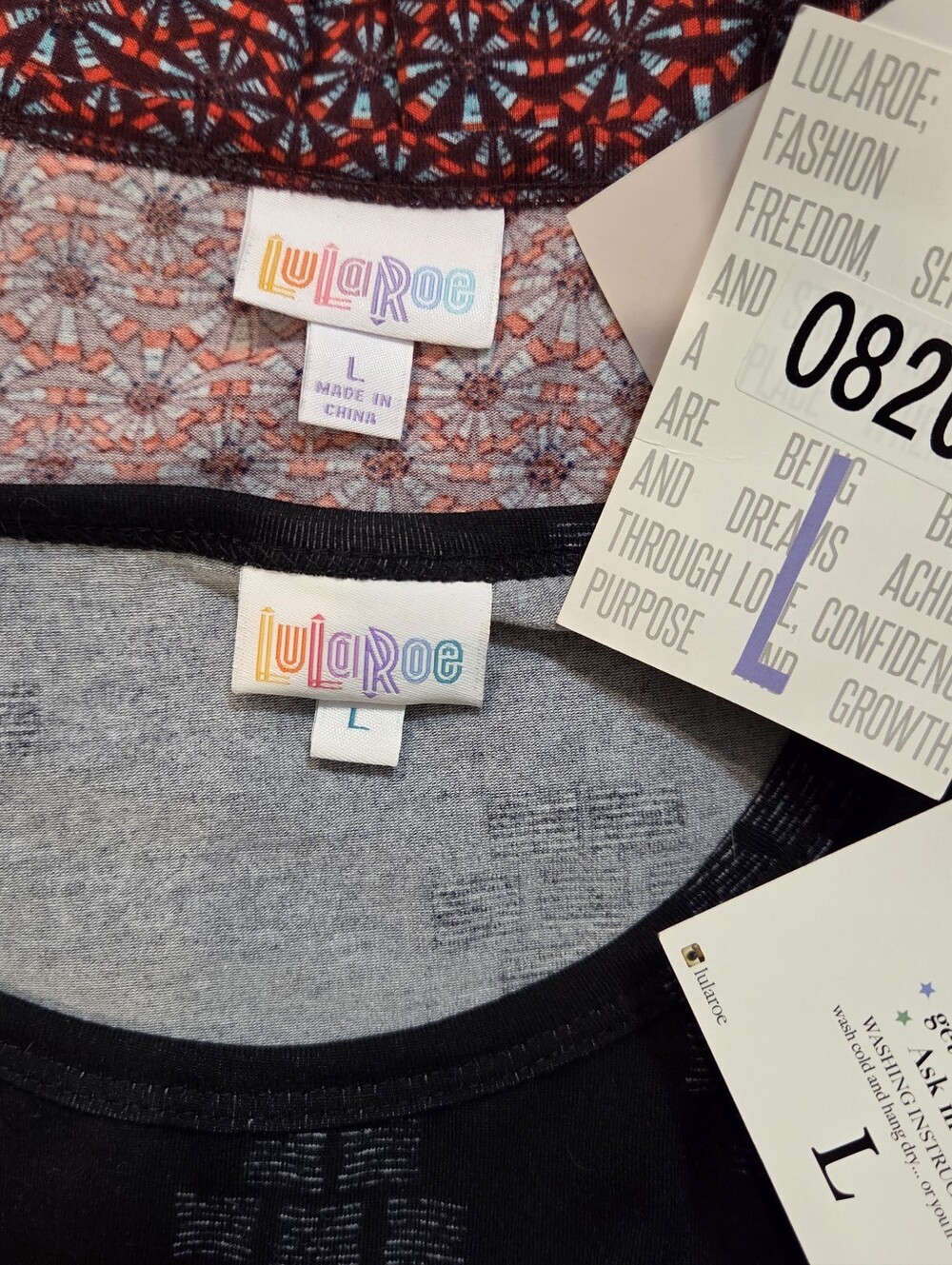 NWT LuLaRoe Dress Bundle Size Large Gray / Black Geometric Red Floral - Picture 12 of 13
